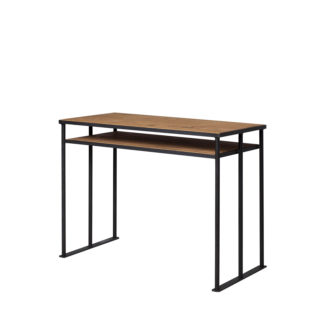 Schreibtisch JH aus Stahl und Holz. Gestell aus Stahlrohr.