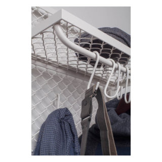Wall coat rack Mesh made of mesh and 100% steel in pure white