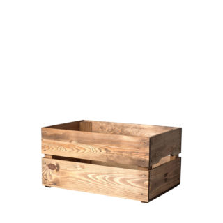 Holzkiste Type 2. Klassische Kiste aus zwei umlaufenden Kiefernholzlatten.