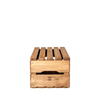 Holzkiste Type 2. Klassische Kiste aus zwei umlaufenden Kiefernholzlatten.