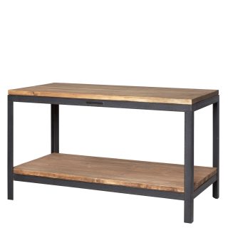 Steel and wood work table in Authentic by Noodles Noodles & Noodles Corp.