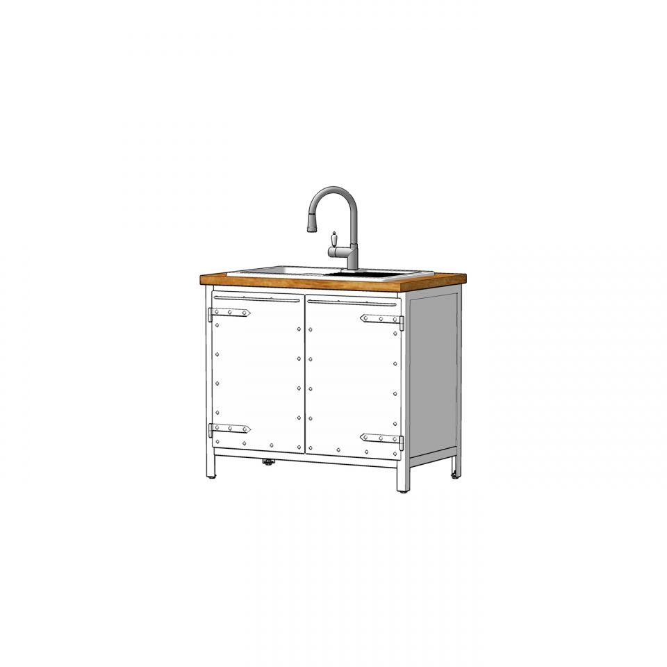 Sink cabinet 100. Küchnezeilen 1 Website in reinweiss - authentic kitchen furniture