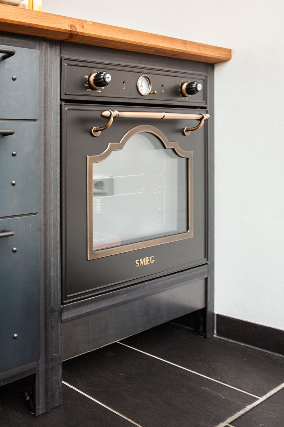 Smeg oven in an industrial kitchen