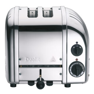 Der Dualit 2-Schlitz Toaster ist ideal für kleine Küchen und besticht durch sein edles Edelstahl-Design. Mit variablen Bräunungsstufen.