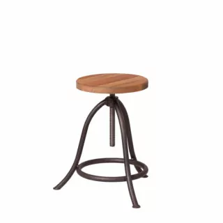 Stool. Classic workshop stool made of steel and wood.