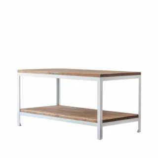 Work table Basic. Tisch aus Stahl und Holz im Industrial-Stil.