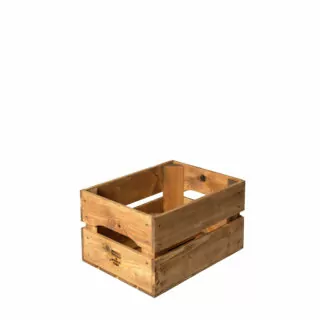 Holzkiste 2 CR. Klassische Kiste aus zwei umlaufenden Kiefernholzlatten.